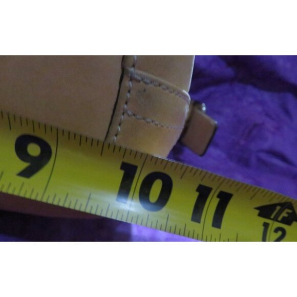 Coach 2005 Y2K Signature Khaki Canvas & Vachetta Leather East West Demi Baguette - Picture 13 of 14